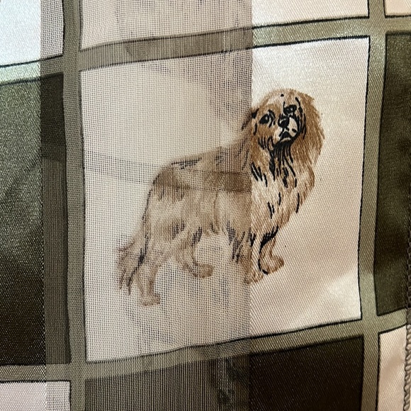 Checkered print satin feel dog puppy scarf - Picture 6 of 8